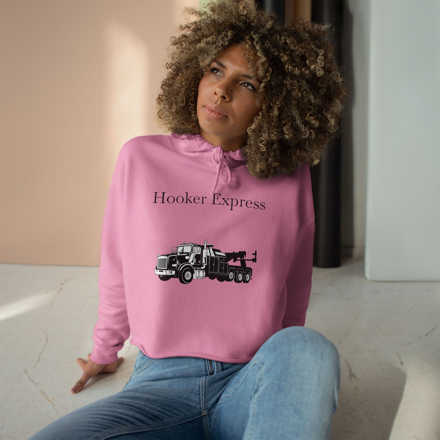 H**ker Express Heavy Tow Truck Women's Crop Hoodie