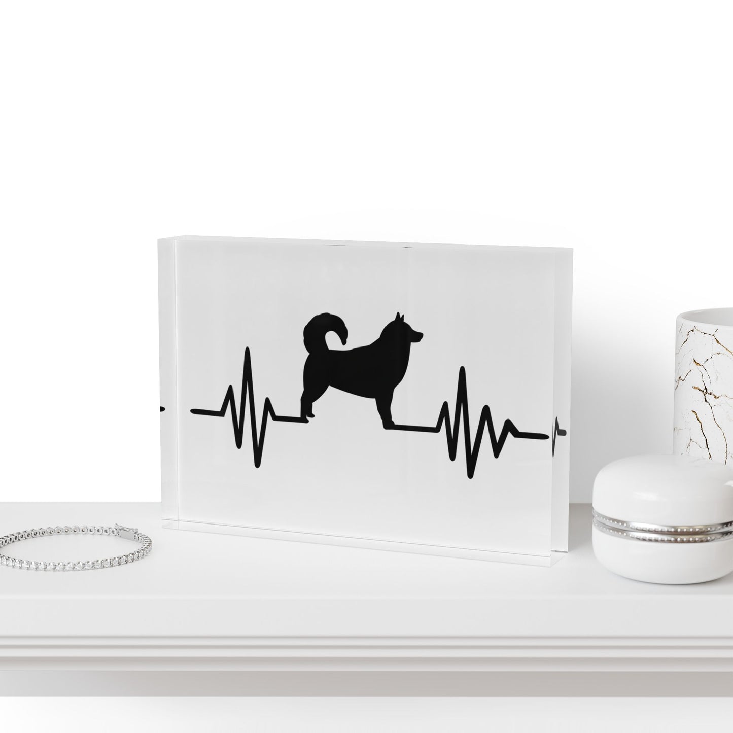 My Heart Beats For Malamutes Acrylic Photo Block
