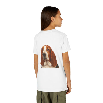 Basset Head Youth Unisex Short Sleeve Crewneck Tee