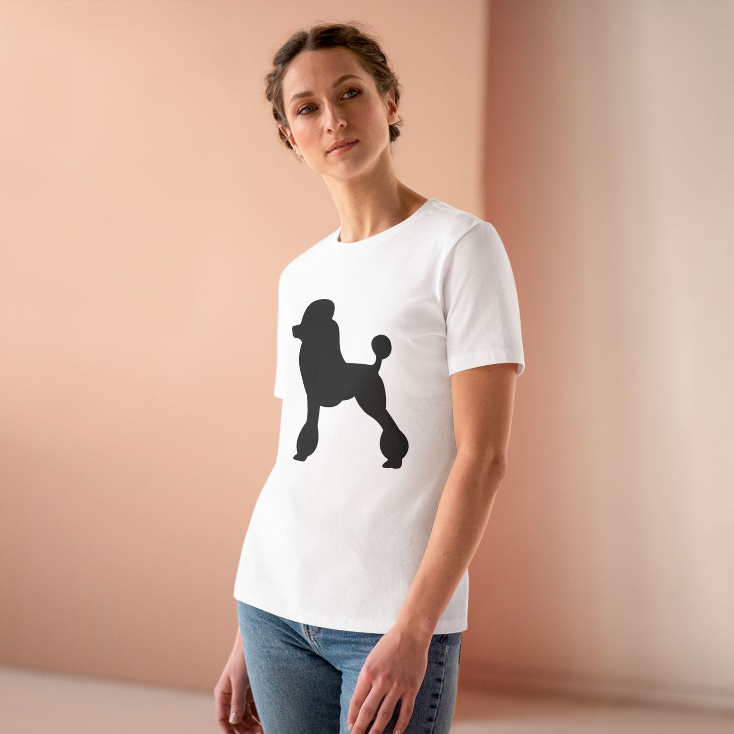 Poodle Silhouette Women's Short Sleeve Crewneck Tee