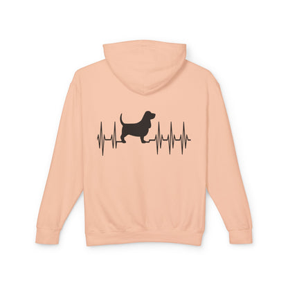My Heart Beats For Bassets Unisex Lightweight Hoodie