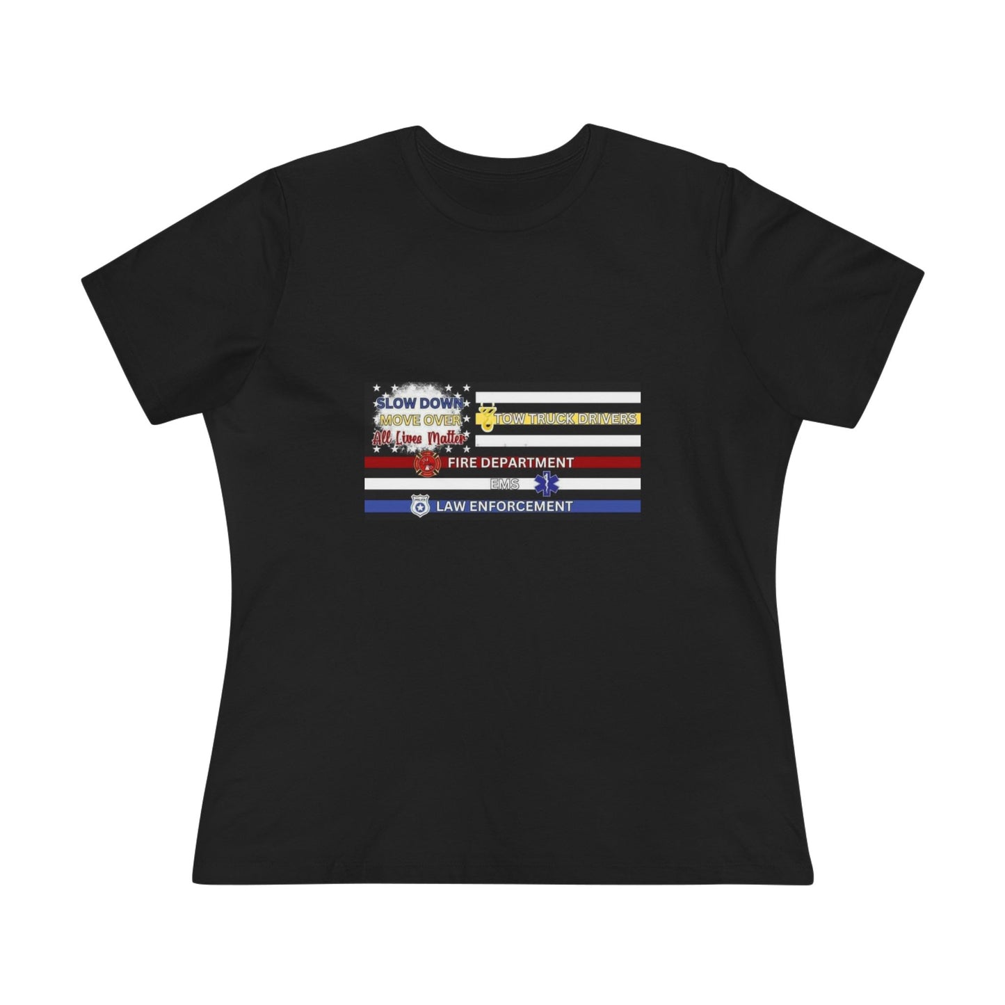Slow Down Move Over Flag Women's Short Sleeve Crewneck Tee