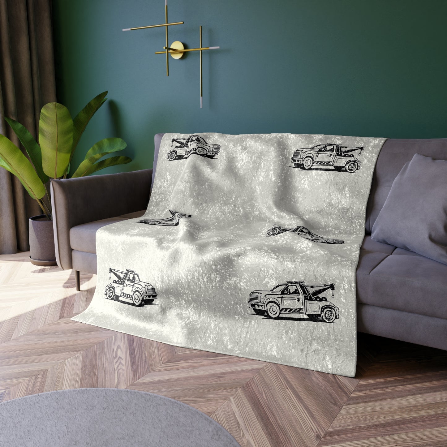 Wheel Lift Tow Truck Crushed Velvet Blanket