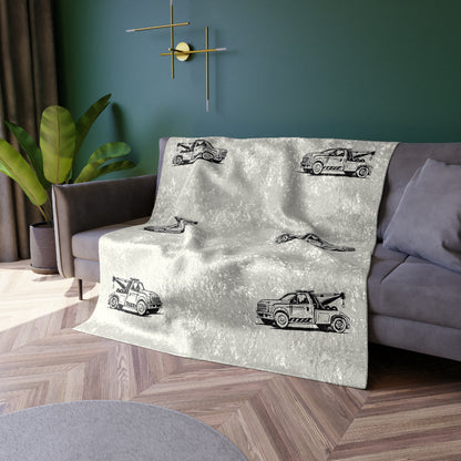 Wheel Lift Tow Truck Crushed Velvet Blanket