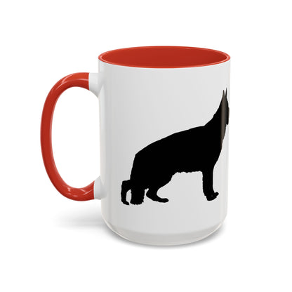 German Shepherd Silhouette 2-Tone Coffee Mug