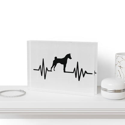 My Heart Beats For Basenjis Acrylic Photo Block