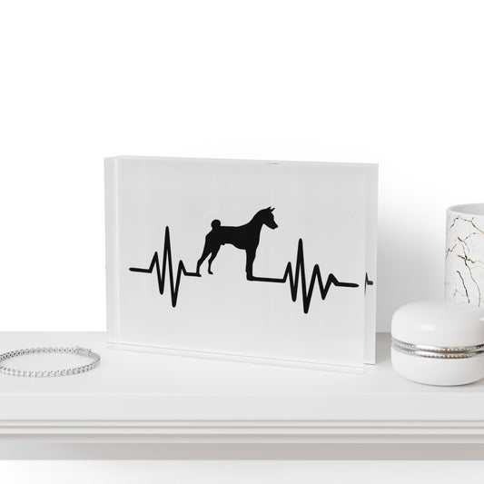 My Heart Beats For Basenjis Acrylic Photo Block