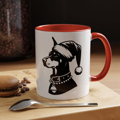 Santa Paws Doberman 2-Tone Coffee Mug