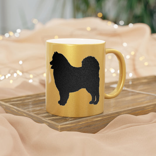 Samoyed Silhouette Metallic Coffee Mug