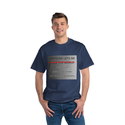Caffeine Lets Me Men's Short-Sleeve Crewneck Tee