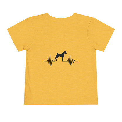 My Heart Beats For Basenjis Toddler Unisex Short Sleeve Crewneck Tee