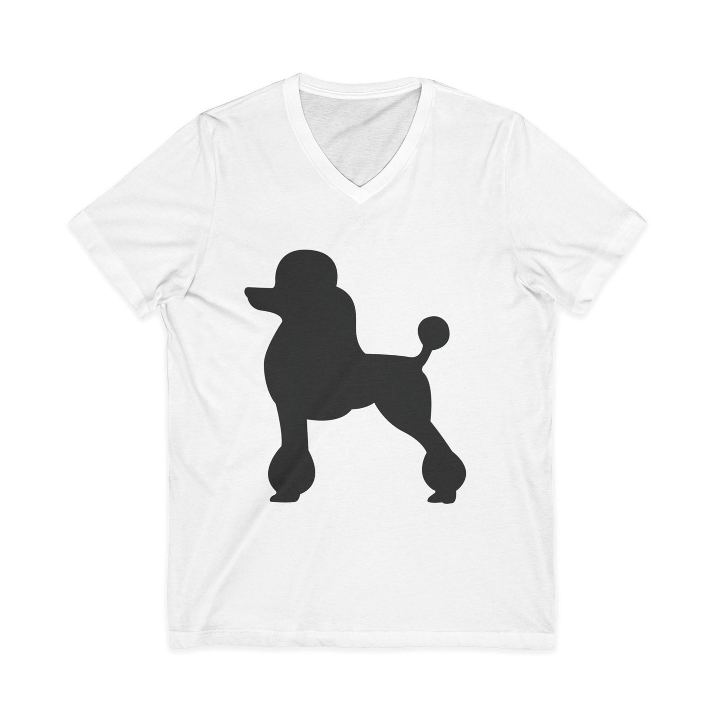Poodle Silhouette Unisex Short Sleeve V-Neck Tee