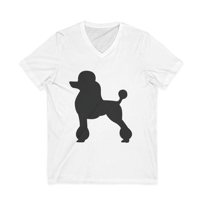 Poodle Silhouette Unisex Short Sleeve V-Neck Tee