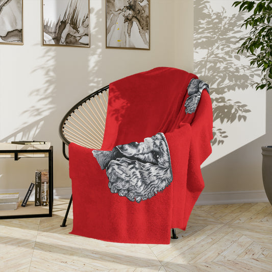 Santa Paws Poodle Velveteen Microfiber Blanket