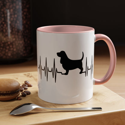 My Heart Beats For Bassets 2-Tone Coffee Mug
