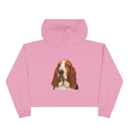 Basset Head Women's Crop Hoodie