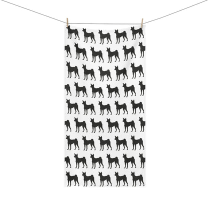 Basenji Silhouette Mink-Cotton  Beach Towel