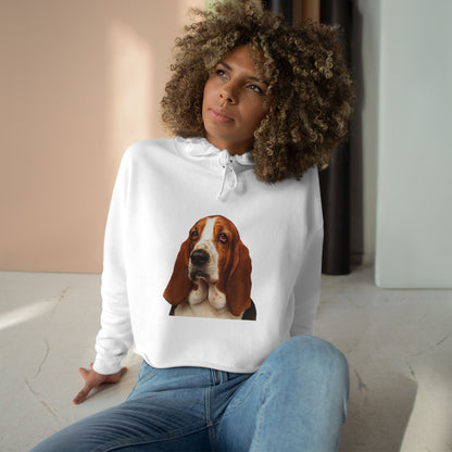 Basset Head Women's Crop Hoodie