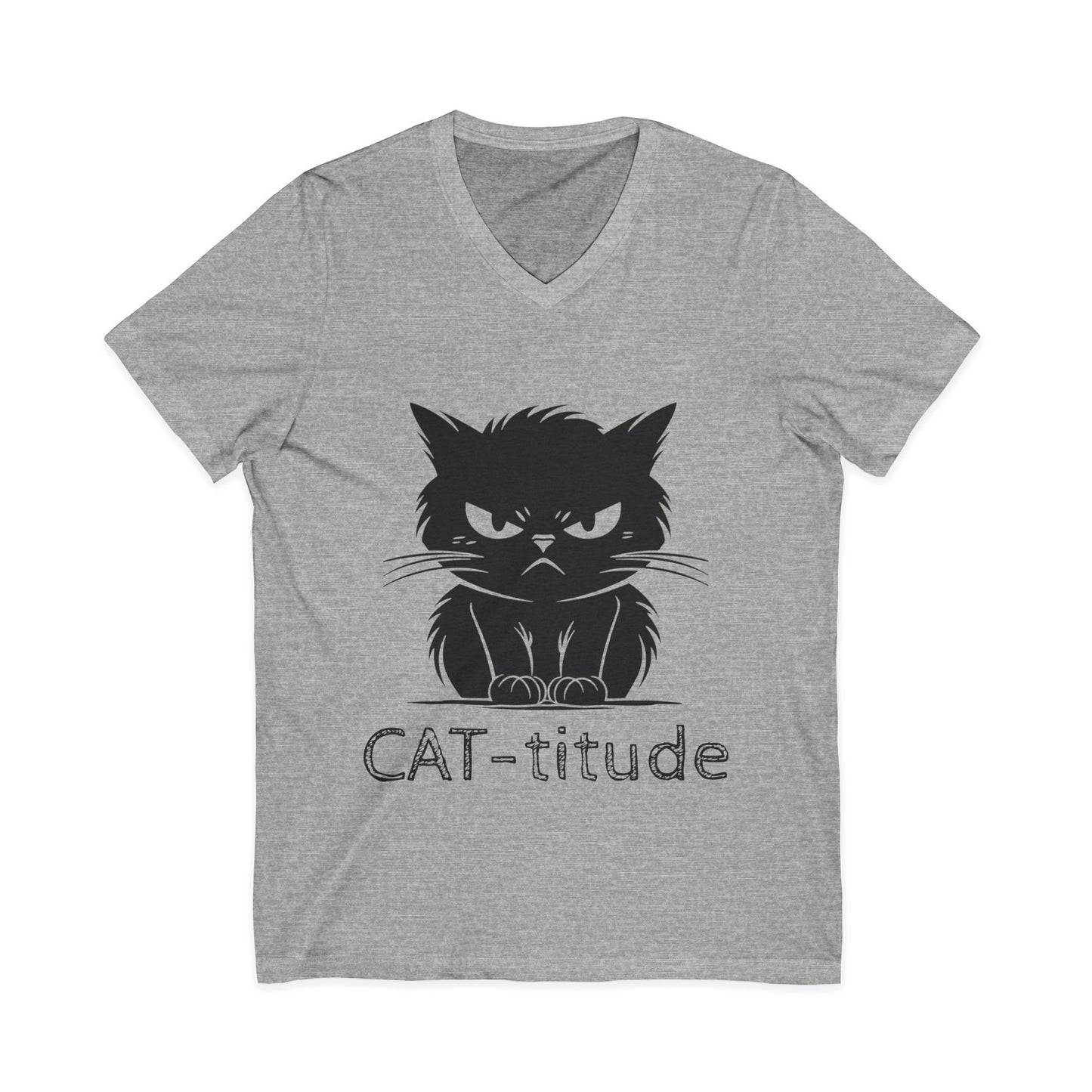 CAT-titude Unisex Short Sleeve V-Neck Tee