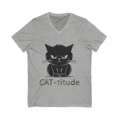 CAT-titude Unisex Short Sleeve V-Neck Tee