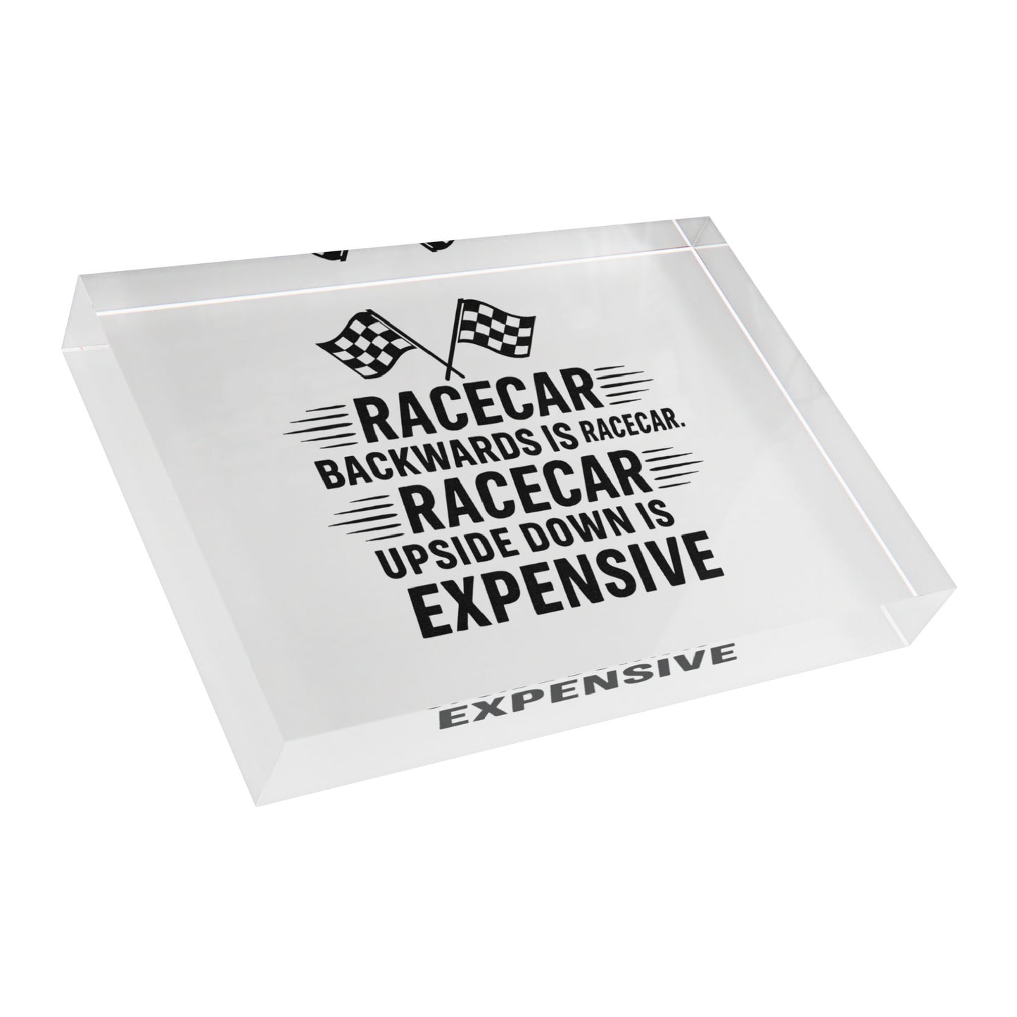 Racecar Backwards Acrylic Photo Block