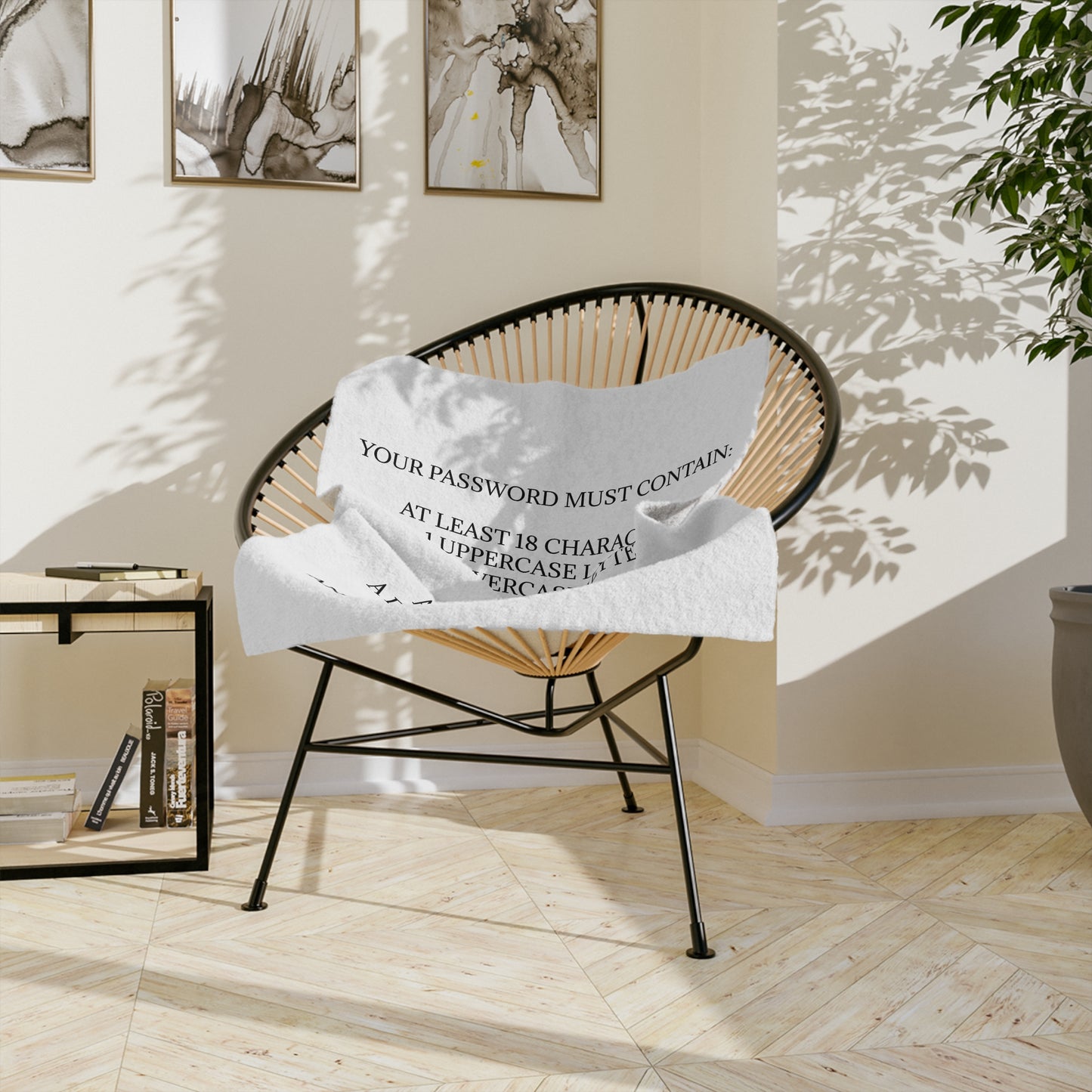 Password Velveteen Microfiber Blanket