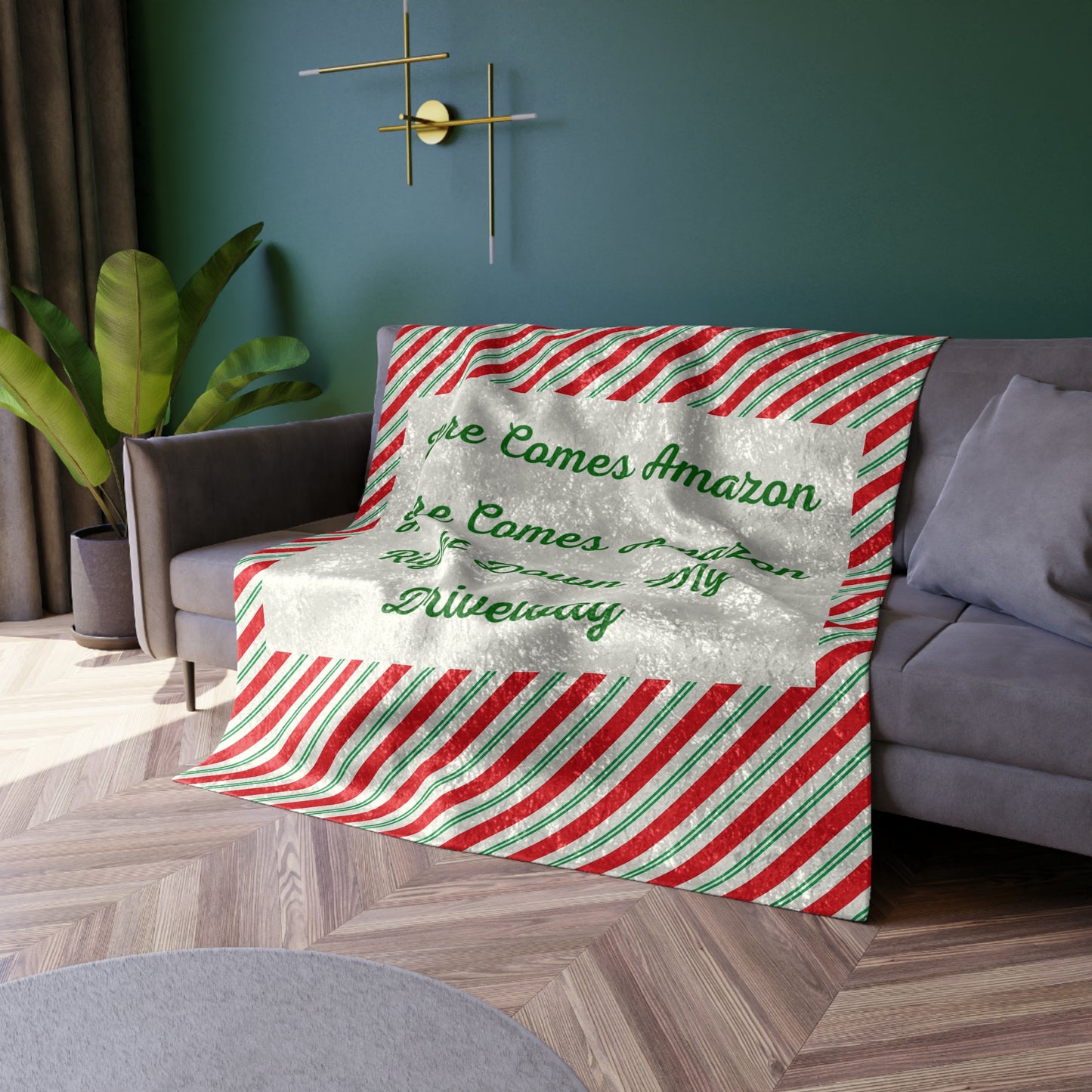 Here Comes Amazon Crushed Velvet Blanket