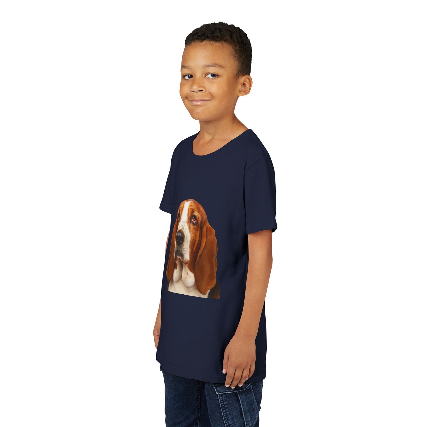 Basset Head Youth Unisex Short Sleeve Crewneck Tee
