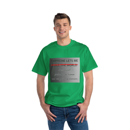 Caffeine Lets Me Men's Short-Sleeve Crewneck Tee