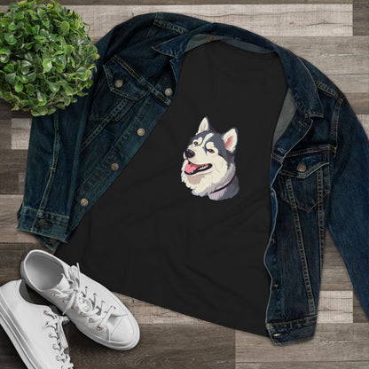 Malamute Head Women's Short Sleeve Crewneck Tee