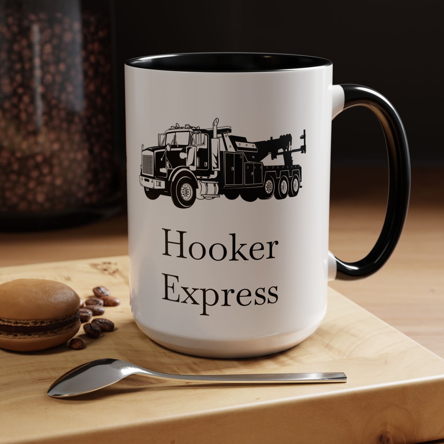 H**ker Express Heavy Tow Truck 2-Tone Coffee Mug