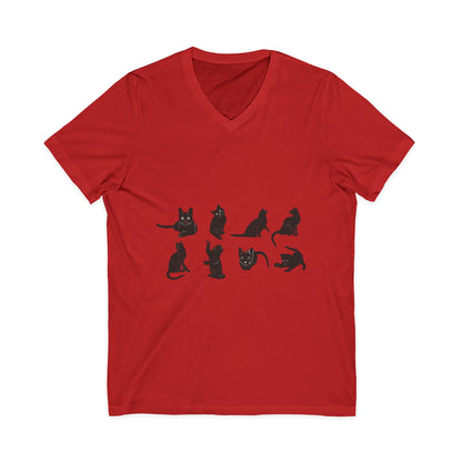 Cats Unisex Short Sleeve V-Neck Tee
