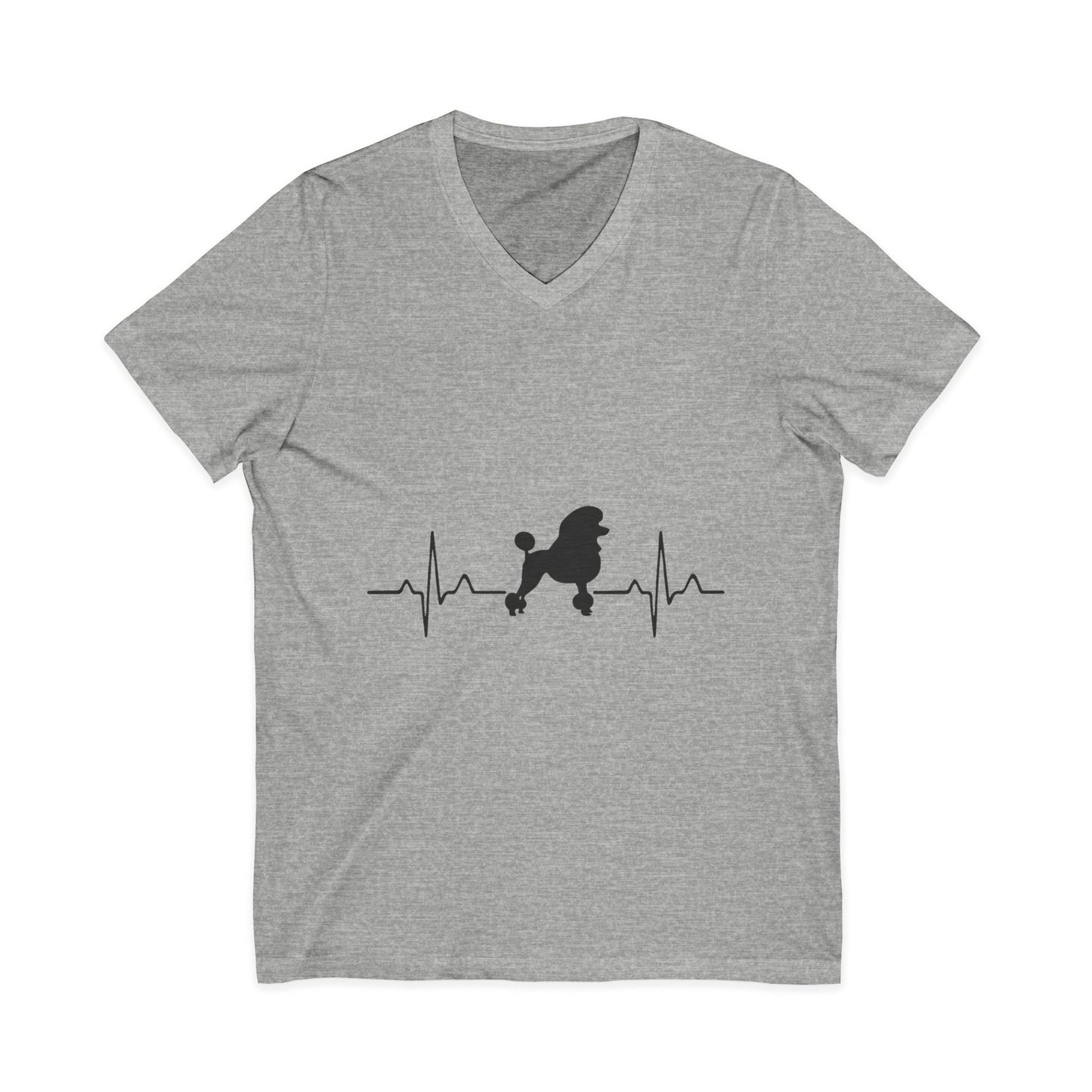My Heart Beats For Poodles Unisex Short Sleeve V-Neck Tee