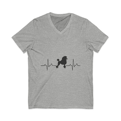 My Heart Beats For Poodles Unisex Short Sleeve V-Neck Tee