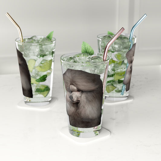 Poodle Head Drinking Glass