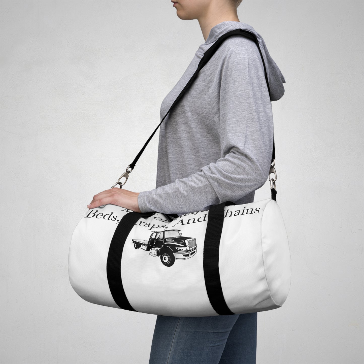 Beds, Straps, And Chains Duffel Bag