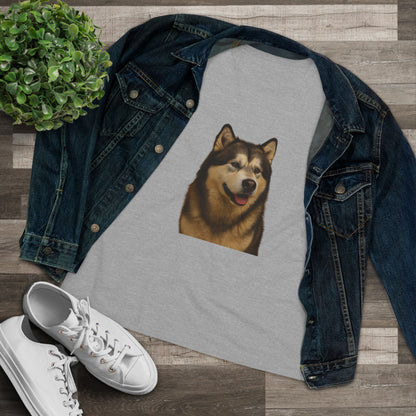 Malamute Head Women's Short Sleeve Crewneck Tee