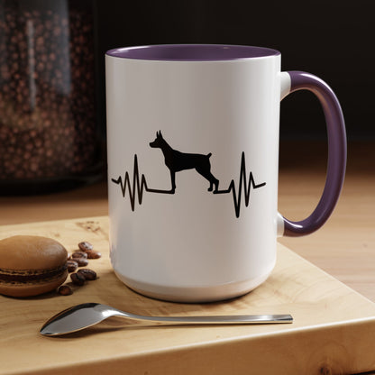 My Heart Beats For Dobermans 2-Tone Coffee Mug