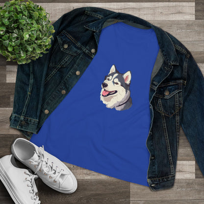 Malamute Head Women's Short Sleeve Crewneck Tee