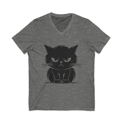 Angry Cat Unisex Short Sleeve V-Neck Tee