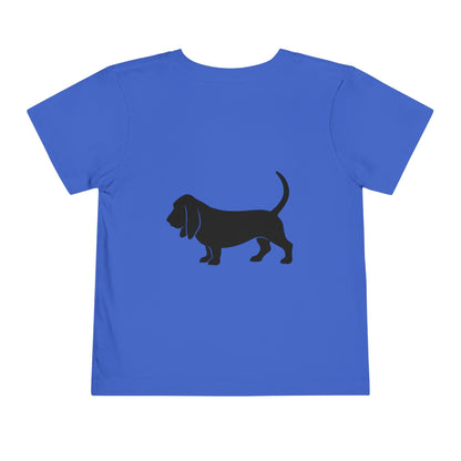 Basset Hound Silhouette Toddler Unisex Short Sleeve Crewneck Tee