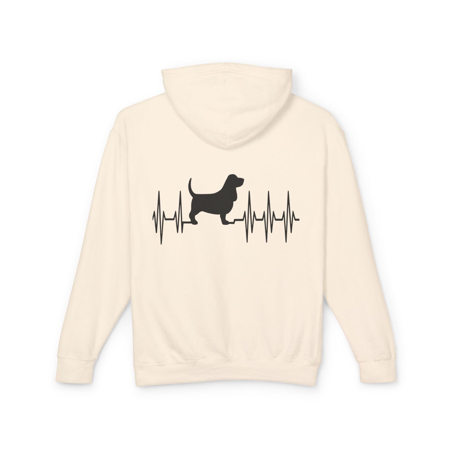 My Heart Beats For Bassets Unisex Lightweight Hoodie
