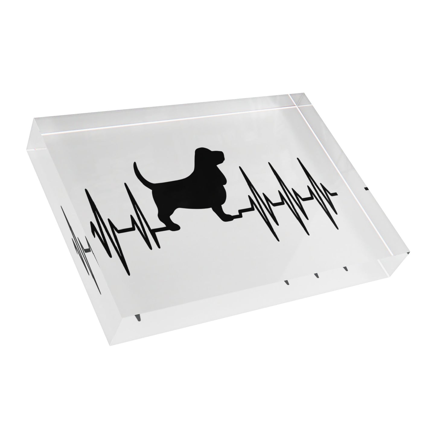 My Heart Beats For Basset Hounds Acrylic Photo Block