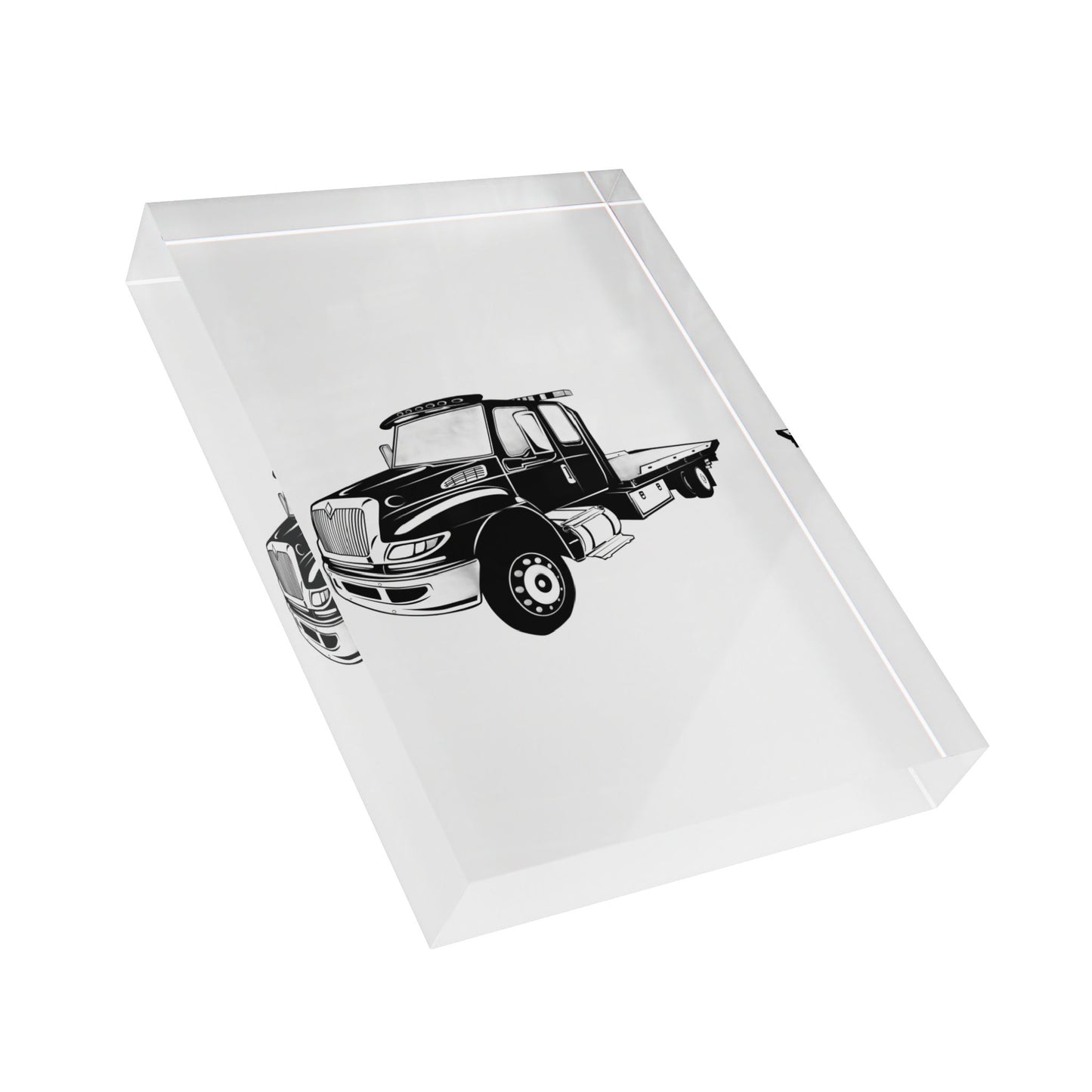 Flatbed Tow Truck Acrylic Photo Block
