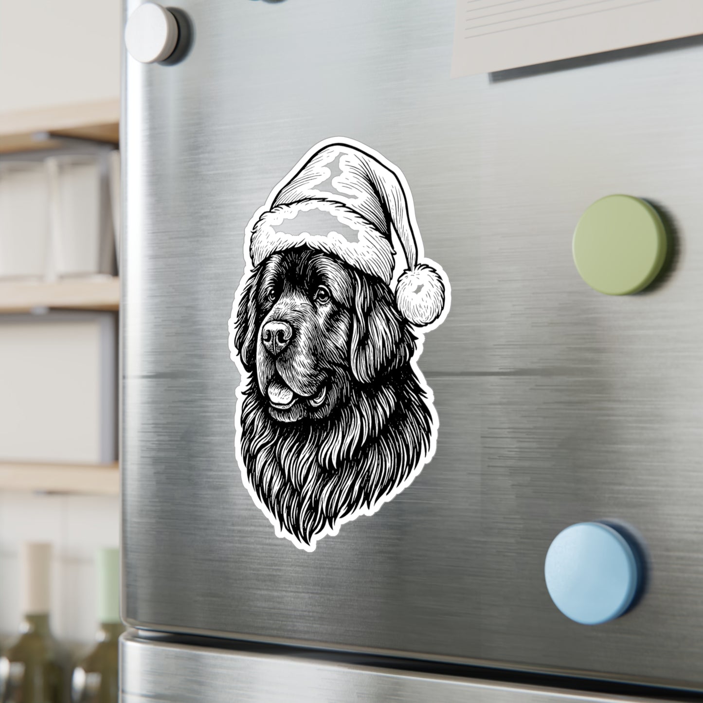 Santa Paws Newfie Vinyl Decal