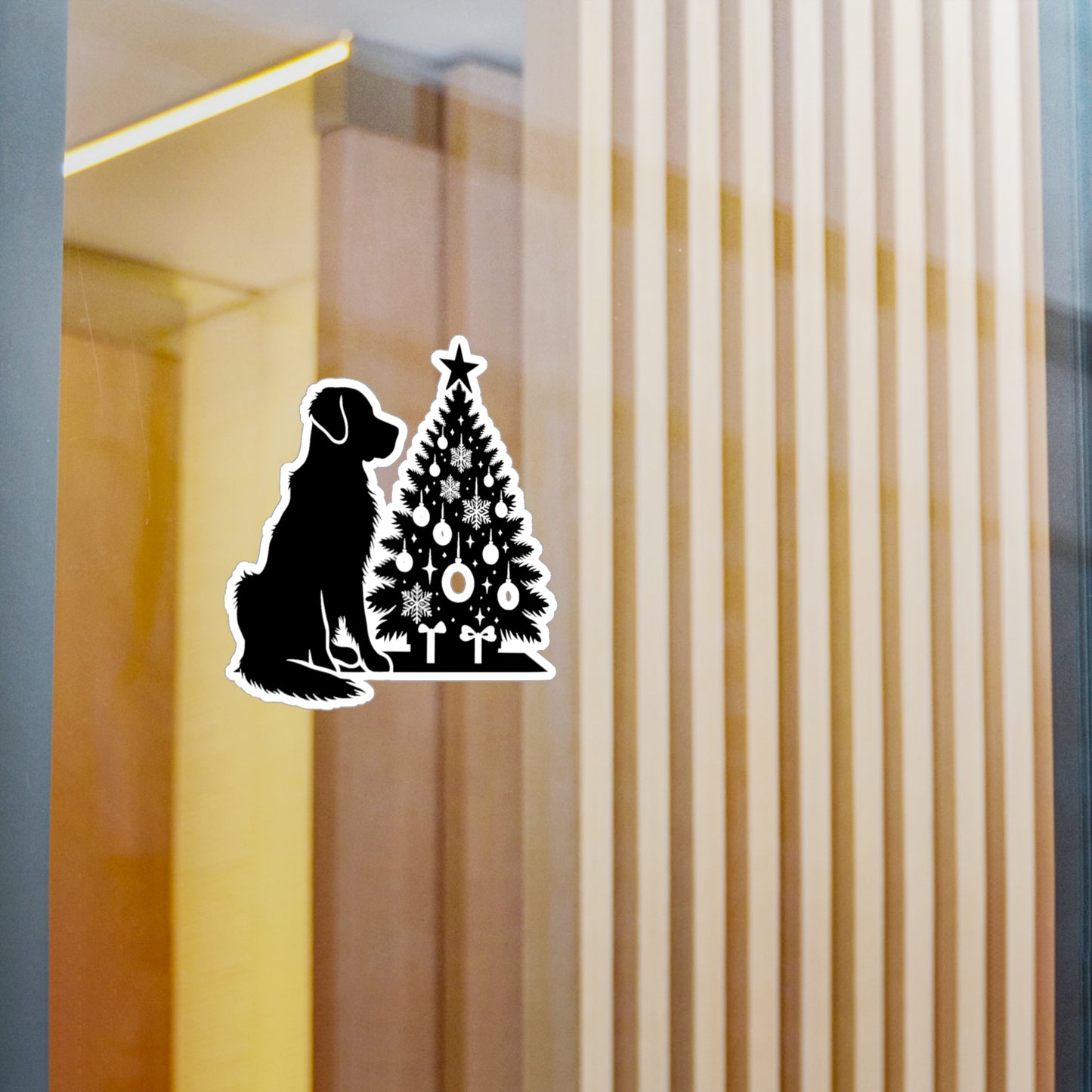 Golden Christmas Tree Vinyl Decal