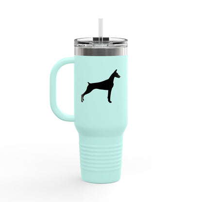 Doberman Silhouette Insulated Travel Mug
