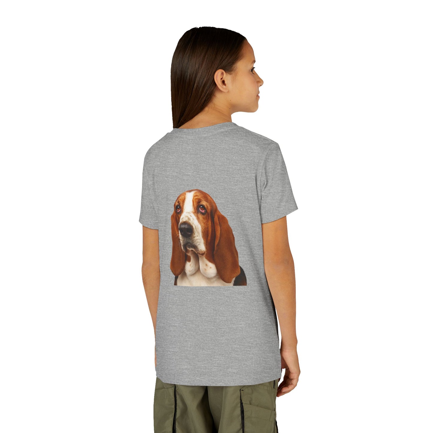 Basset Head Youth Unisex Short Sleeve Crewneck Tee