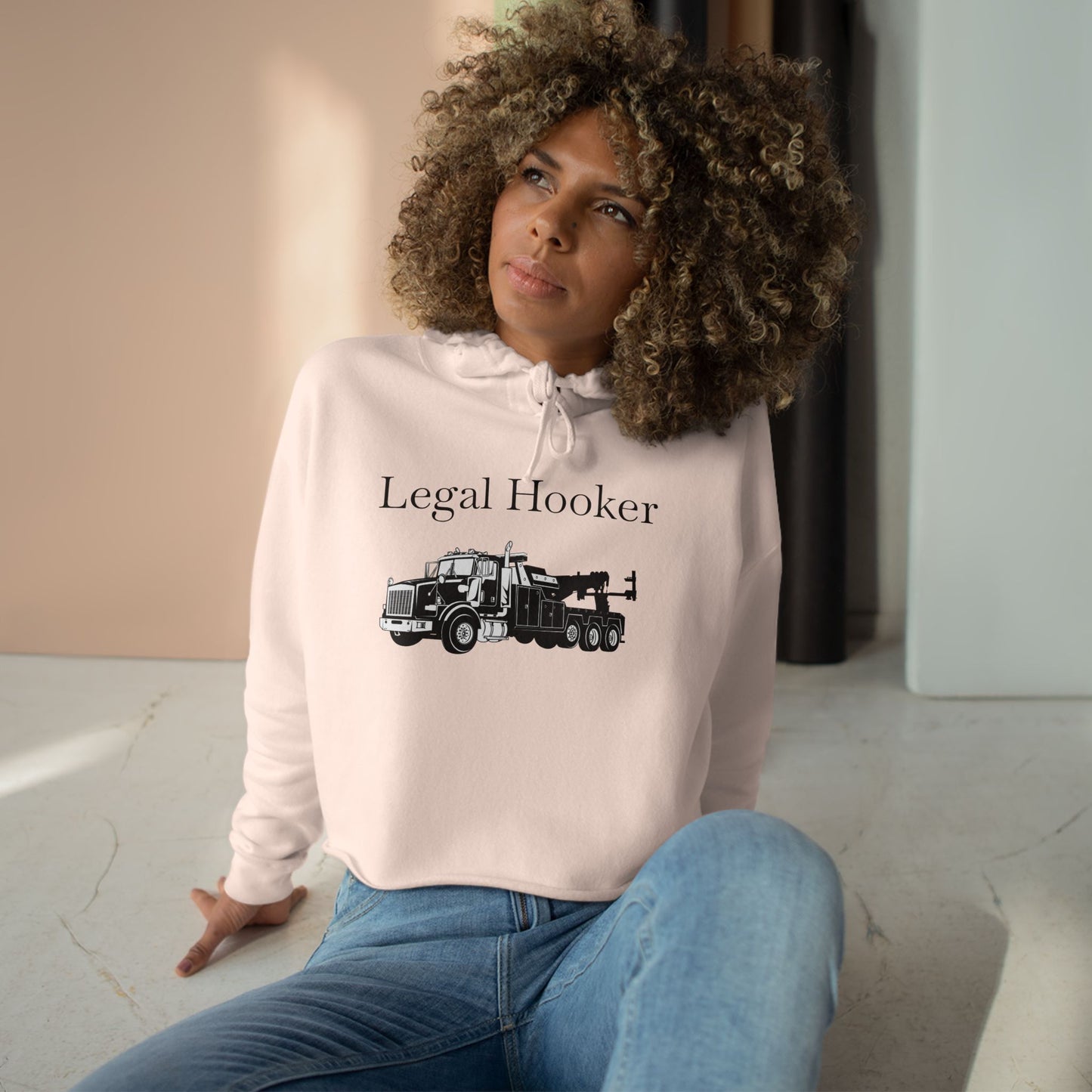 Legal H**ker Heavy Tow Truck Women's Crop Hoodie
