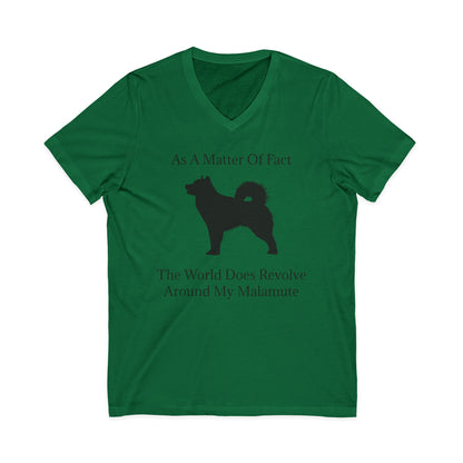 Matter Of Fact Malamute Unisex Short Sleeve V-Neck Tee